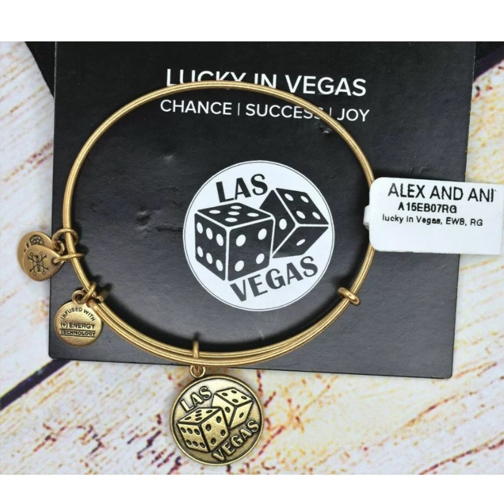 New Alex and Ani Las Vegas Dice Gold Bracelet